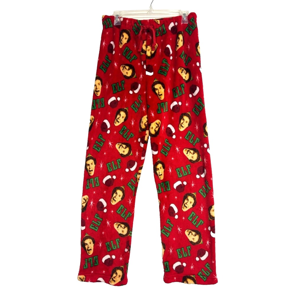 Elf Movie Pajama Pants Unisex Small Red Buddy The‎ Elf Christmas Fleece Lounge